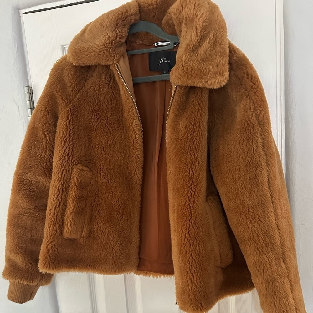JCrew faux fur bomber
